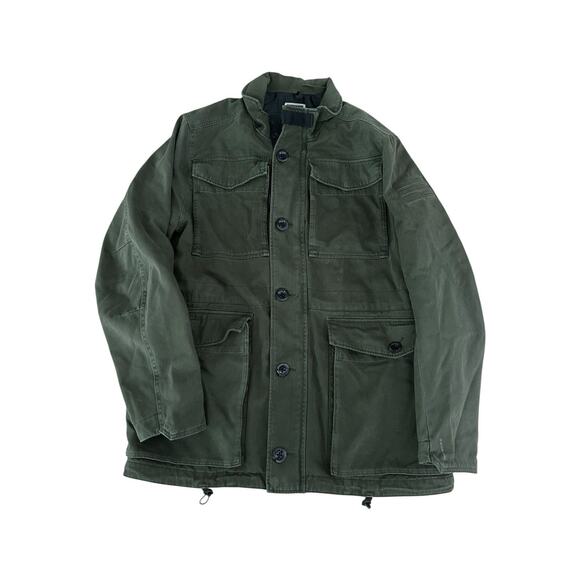 G-STAR Raw Falco Field Jacket Canvas Zip Up Military Style Men's Sz XXL Green - Picture 1 of 13